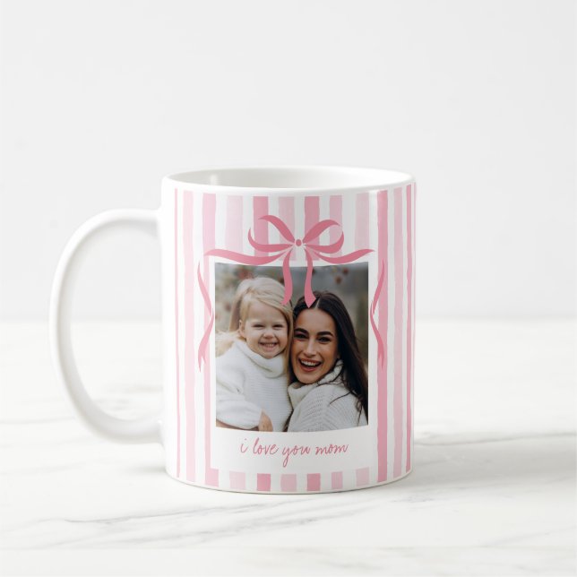 Bogen & Wasserfarbenstreifen Individueller Text &  Kaffeetasse (Links)