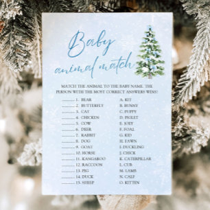 Bögen Weihnachts-Baby-Tier-Match-Baby-Shower-Spiel Einladung