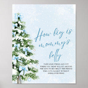 Bogen-Weihnachts-Babyparty Wie dick ist Mamas Bauc Poster
