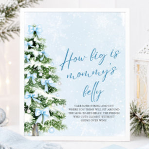 Bogen-Weihnachts-Babyparty Wie dick ist Mamas Bauc Poster