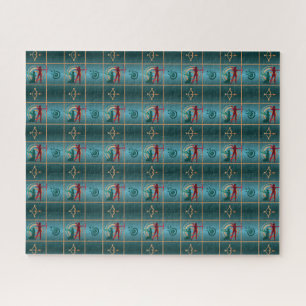 Bogenbogen und Pfeil - Grünes Muster Puzzle