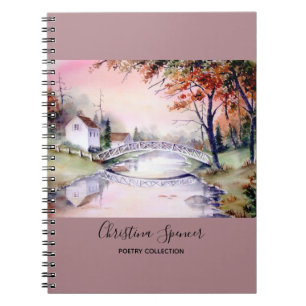 Bogenbrücke Aquarellmalerei Notizblock