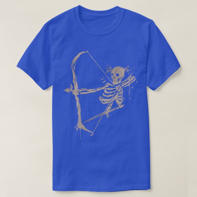 Bogendesign Skelettbogen mit Bow und Arrow  T-Shirt (Design vorne)