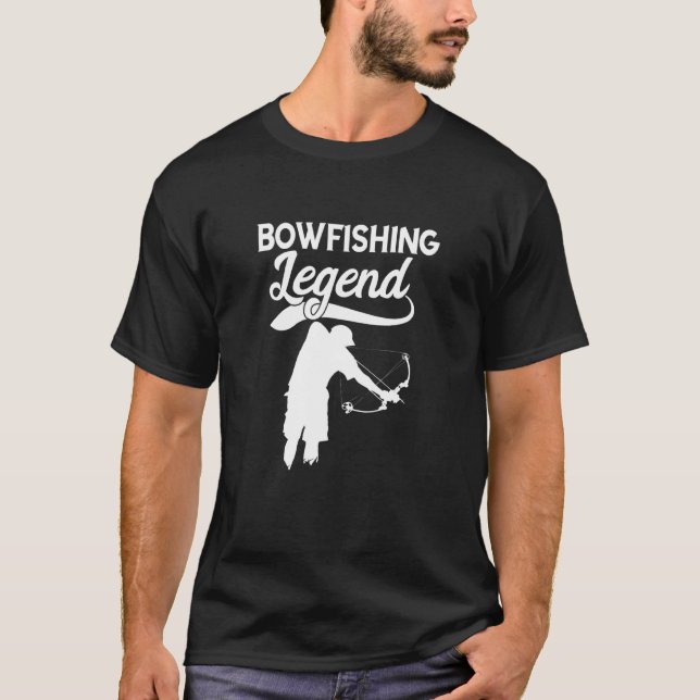 Bogenfischen Legende Bogenfischer Fisch Bogenjagd  T-Shirt (Vorderseite)