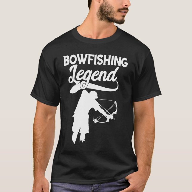 Bogenfischen Legende Bogenfischer Fisch Bogenjagd  T-Shirt (Vorderseite)