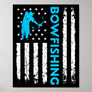 Bogenfischen Us Flagge Vintage Angeln Bowfish Jäge Poster