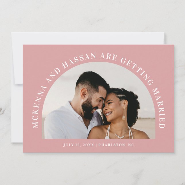 Bogenförmige Save-the-Date-Hochzeitsankündigung Save The Date (Vorderseite)