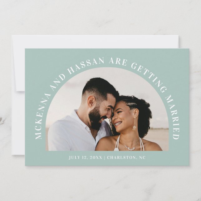 Bogenförmige Save-the-Date-Hochzeitsankündigung Save The Date (Vorderseite)