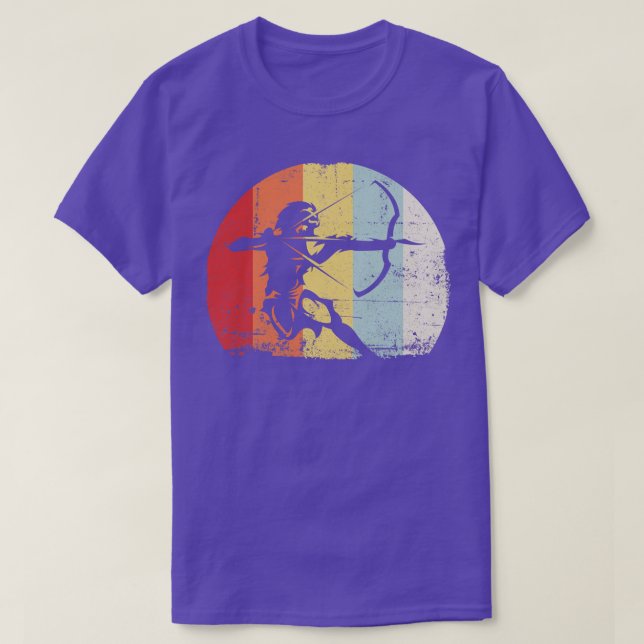 Bogengeschenk Archer Retro Sun Bow Jagd T-Shirt (Design vorne)