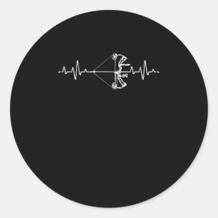 Bogenheartbeat Sportbow und Arrow-Ziel Runder Aufkleber