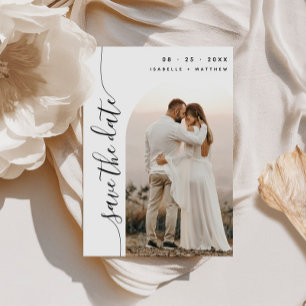 Bogenhochzeit für vertikales Skript-Foto Save The Date