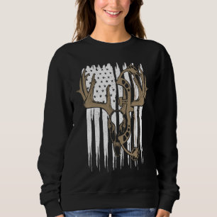 Bogenjagd Hirsch Amerikanische Flagge Bogenschieße Sweatshirt