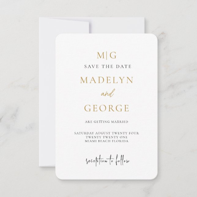 Bogenkarten, Minimalistische, moderne Hochzeit Save The Date (Vorderseite)