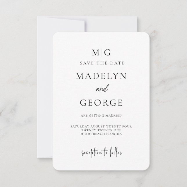 Bogenkarten, Minimalistische, moderne Hochzeit Save The Date (Vorderseite)