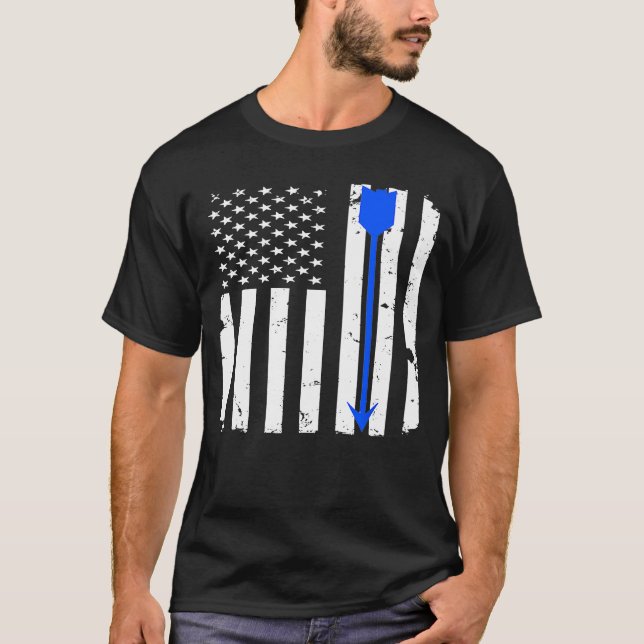 Bogenschießbogen beängstigend American Flag Back P T-Shirt (Vorderseite)