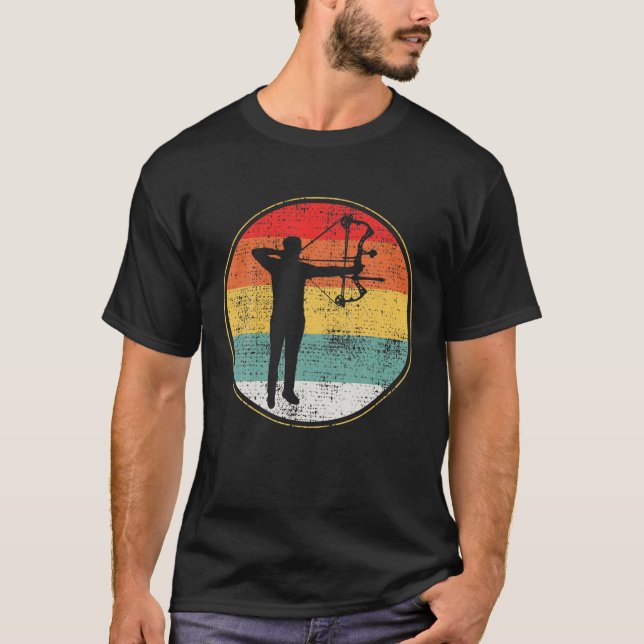 Bogenschießbow Jagd Retro Geschenk T-Shirt (Vorderseite)