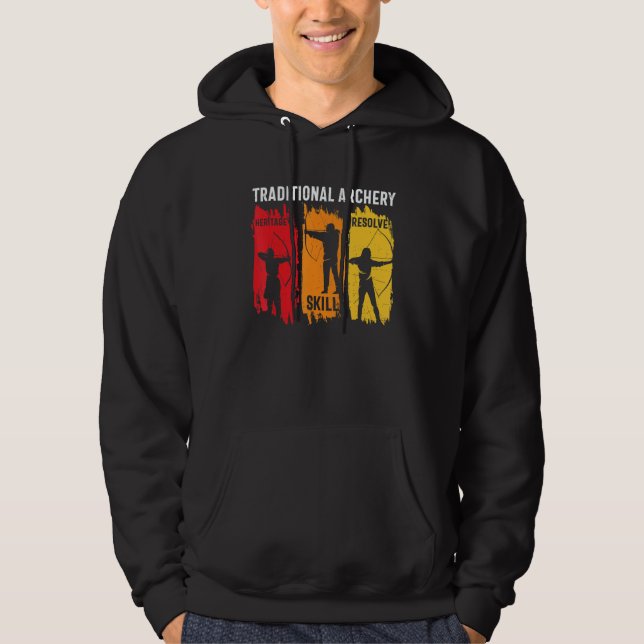 Bogenschießen Bogenschützen Traditionelles Bogensc Hoodie (Vorderseite)