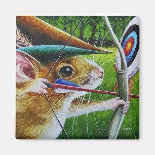 Bogenschießen Camp Mouse Bow & Arrow Kunst Magnet