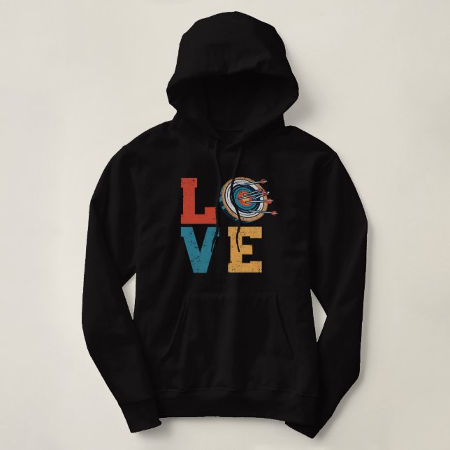 Bogenschießen der Liebe Lover Arrow Ziel-Bullseye- Hoodie (Design vorne)
