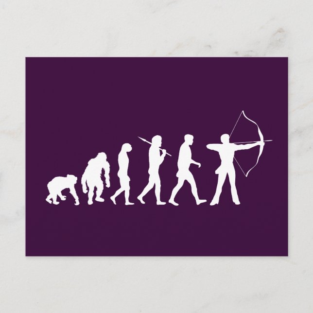 Bogenschießen-Evolution eines Bogenschiffs und ein Postkarte (Vorderseite)