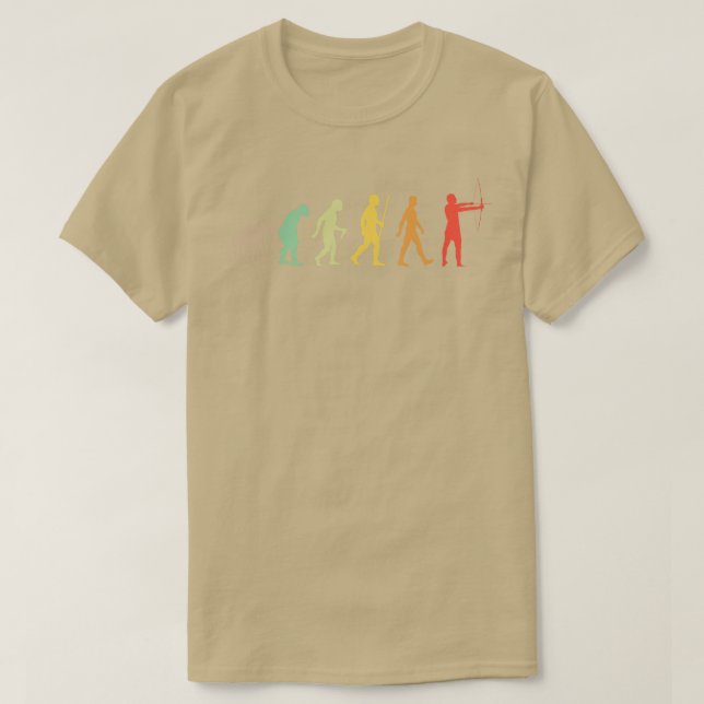 Bogenschießen-Evolution T-Shirt (Design vorne)