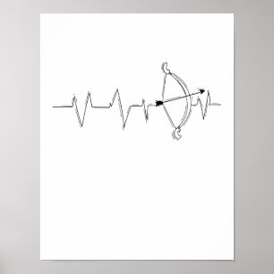 Bogenschießen Herzschlag fürs Pfeil und Bogen Poster
