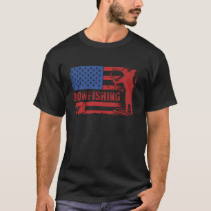 Bogenschießen im Vintage-Look American Flag, Jagd T-Shirt