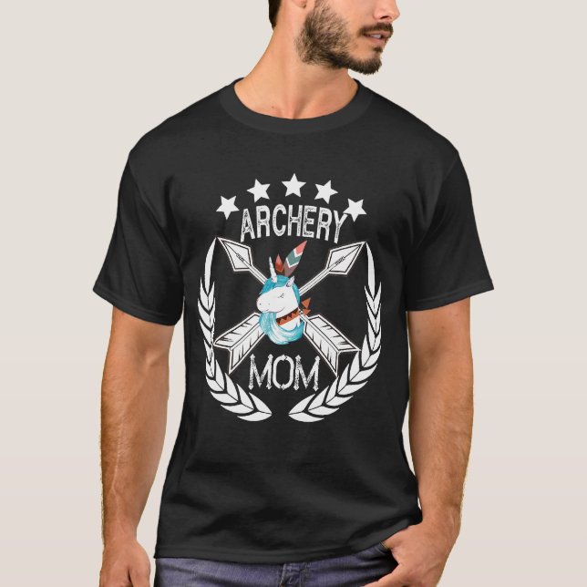 Bogenschießen Mama Unicorn Bow Jagd Pfeile Bogensc T-Shirt (Vorderseite)