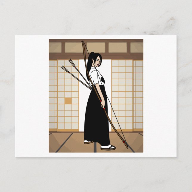 Bogenschießen mit Bow und Pfeil Postkarte (Vorderseite)