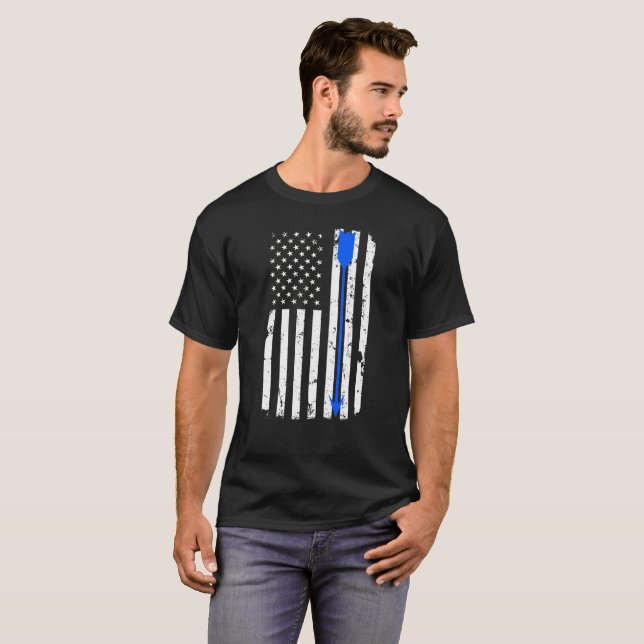 Bogenschießen-Pfeil und amerikanische Flagge T-Shirt (Vorne ganz)