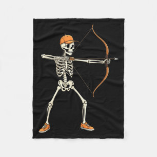 Bogenschießen Skelett Halloween Lustig für Männer Fleecedecke