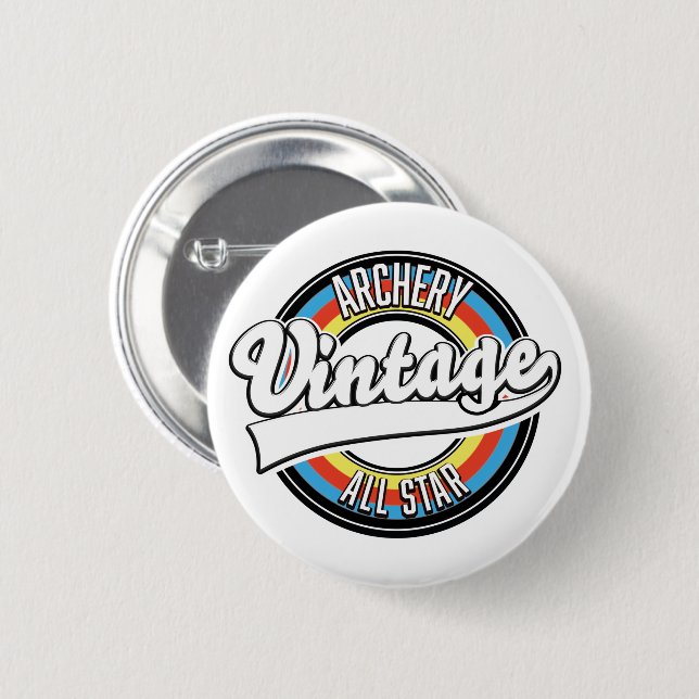 Bogenschießen Vintage All-Star-Logo Button (Vorne & Hinten)