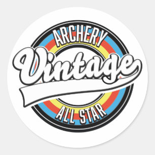 Bogenschießen Vintages Allstar-Logo Runder Aufkleber