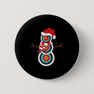 Bogenschießen Weihnachtsgeschenk Santa Hut Schneem Button