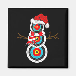 Bogenschießen Weihnachtsgeschenk Santa Hut Schneem Magnet