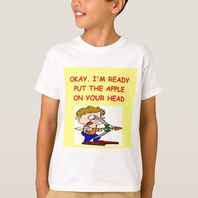 BOGENSCHIESSEN-Witz T-Shirt (Vorderseite)