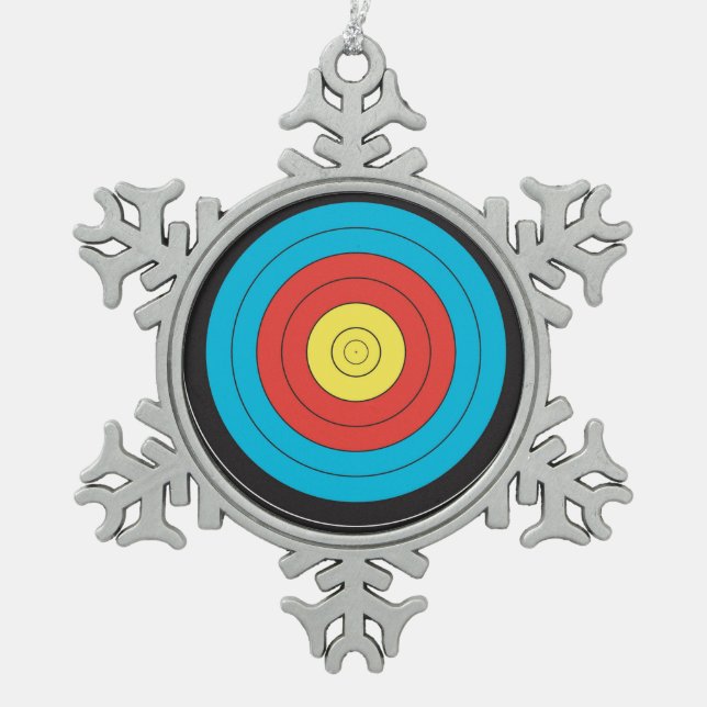 "Bogenschießen-Ziel" Entwurfsgeschenke und Schneeflocken Zinn-Ornament (Vorderseite)