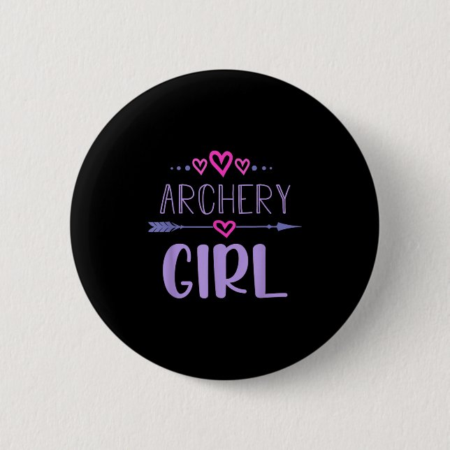 Bogenschießmädchen - Archer-Zitat Niedlicher Herz- Button (Vorderseite)