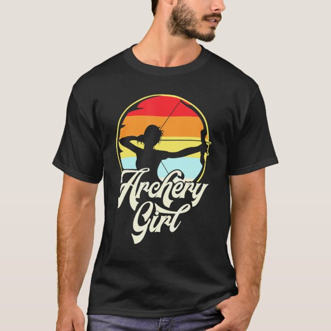 Bogenschießmädchen Vintag Archer T-Shirt (Vorderseite)