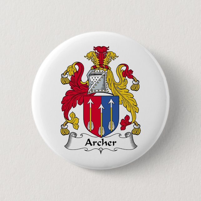 Bogenschütze-Familienwappen Button (Vorderseite)