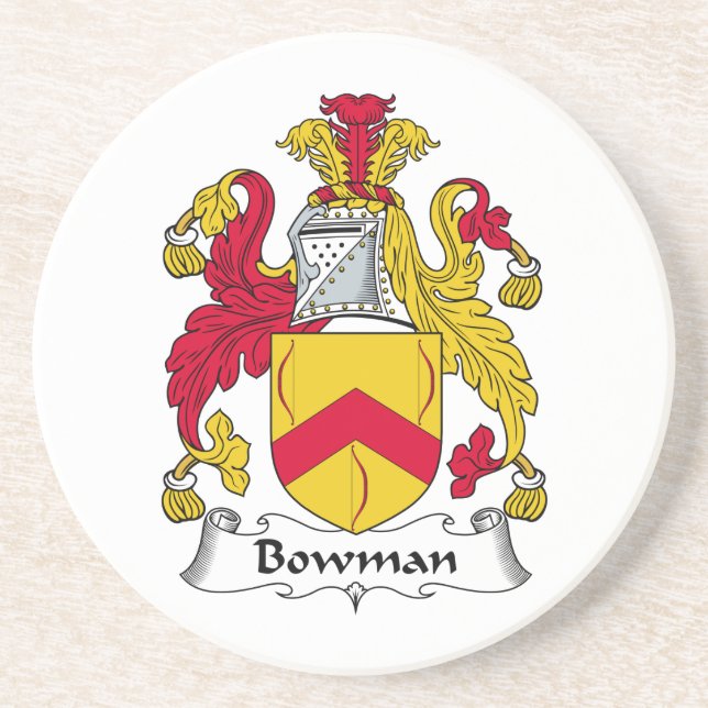 Bogenschütze-Familienwappen Untersetzer (Vorne)