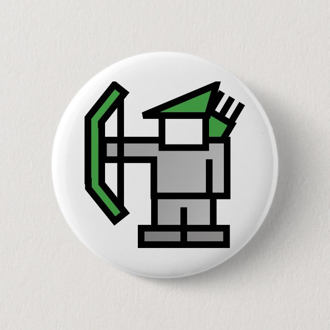 Bogenschütze in Grün Button (Vorderseite)