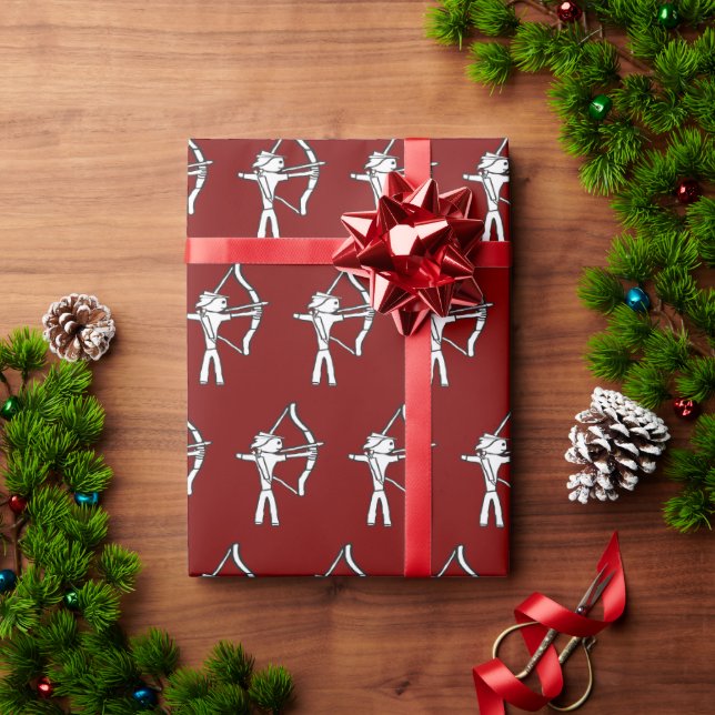 Bogenschütze Stickman Geschenkpapier (Feiertagsgeschenk)