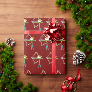 Bogenschütze Stickman Geschenkpapier
