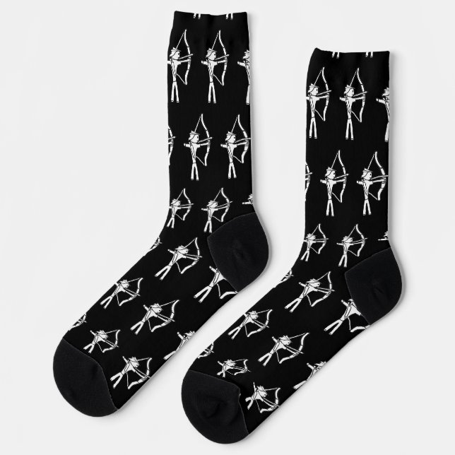 Bogenschütze Stickman Socken (Linkes Detail)