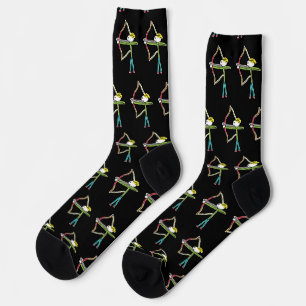 Bogenschütze Stickman Socken