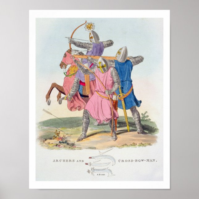 Bogenschütze und ein Cross-Bowman, 1312, von 'Alt  Poster (Vorne)