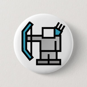 Bogenschützen in Blau Button