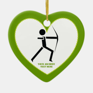 Bogenschützen mit seinem Bogenschwarz, grüner Boge Keramikornament