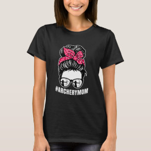 Bogenschützen-Mutter Unordentlicher Dutt Stolzer E T-Shirt